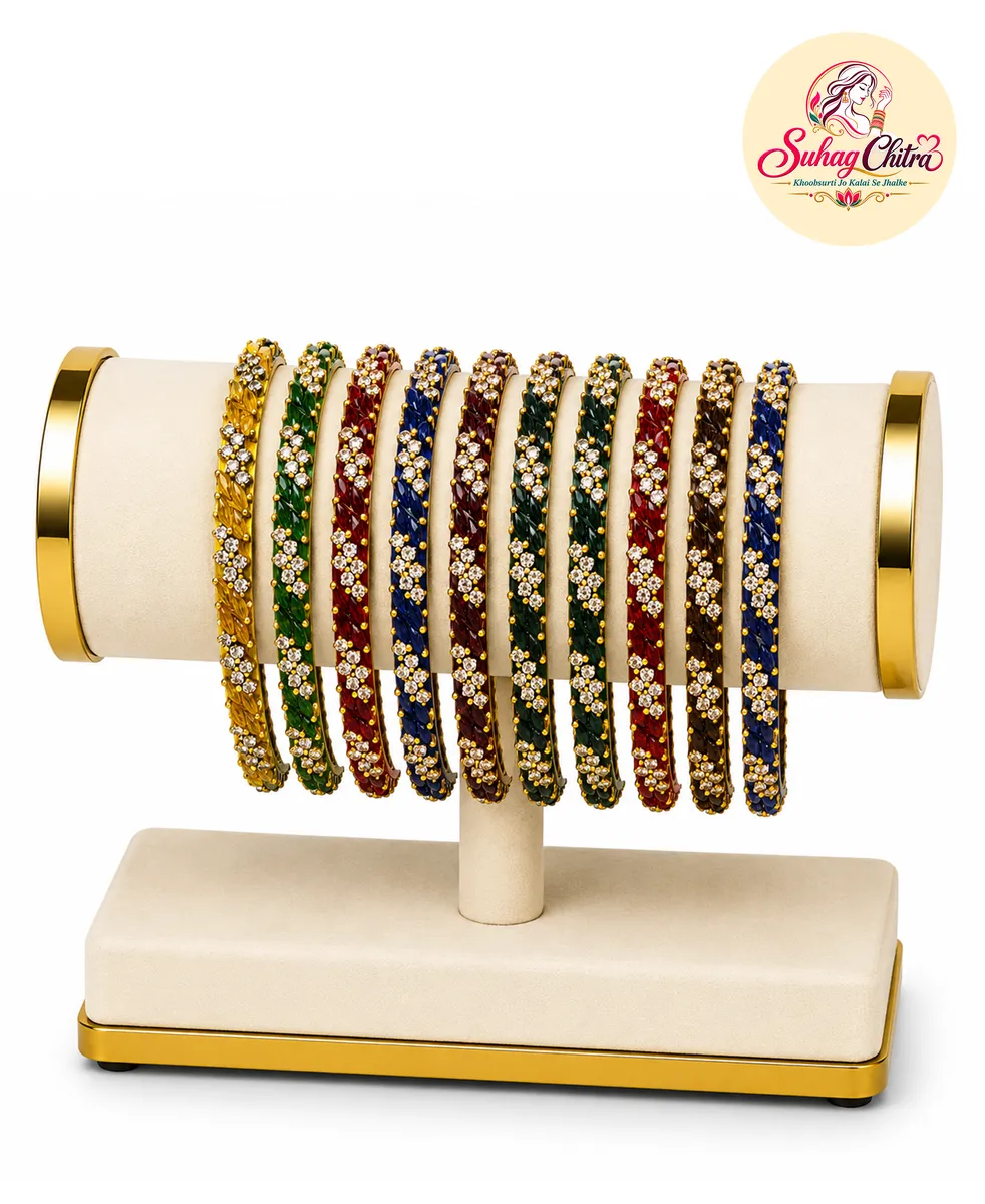 Fine Twist Bangle Set in Jewel Multicolor
